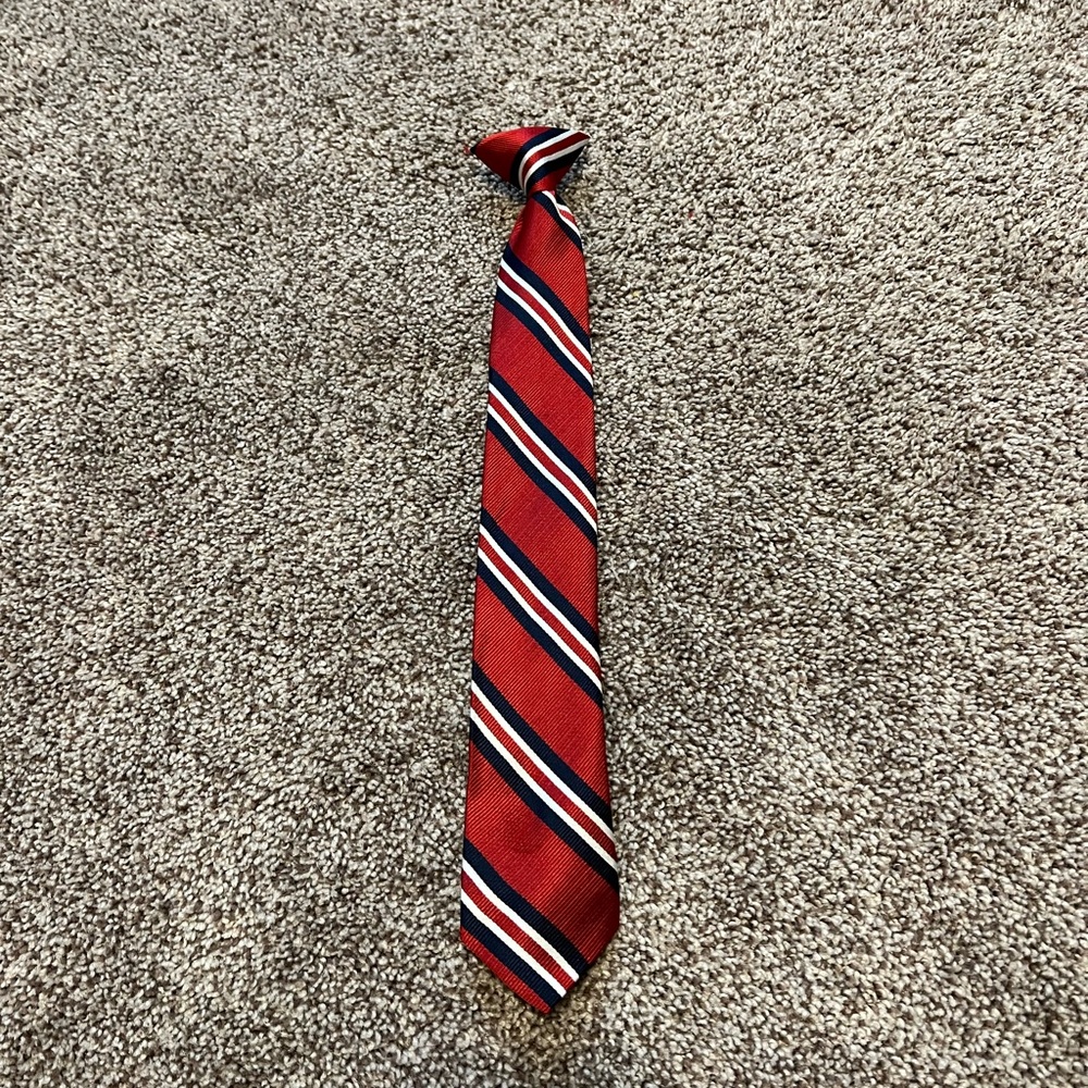 Classic Red and White Striped Tie Accessory